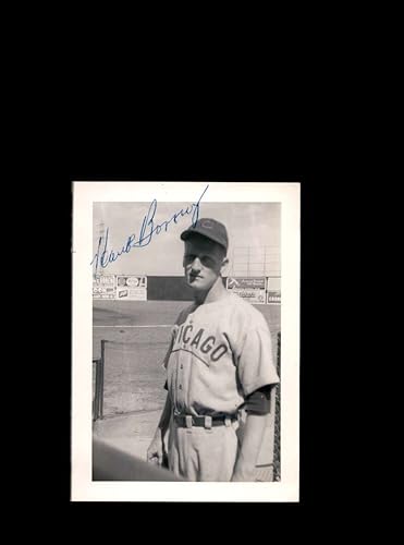 Hank Borowy Signed Vintage 1940`s Original 3x4 Photo At Wrigley Autograph Chicago Cubs