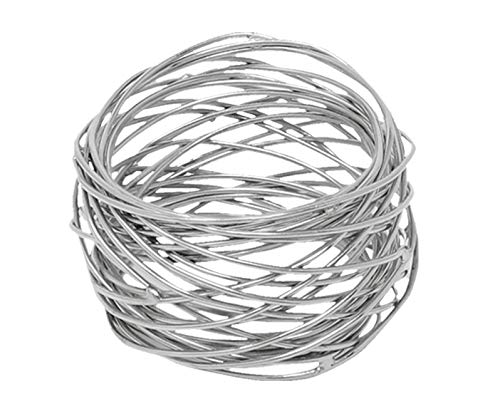 Image of SKAVIJ Handmade Twisted Wire Mesh Napkin Rings Holders Decor Dinner Party Wedding Thanksgiving Christmas Gathering (Silver 12pcs)