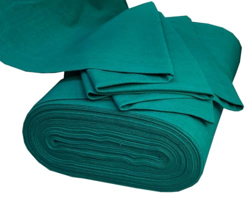 Image of Glus Fabric by The Metre-Mercerised Dyed Cotton for Embroidery-Cross Stitch-Bed Covers-Curtains-Cushion Covers-Table Cloth-Chair Upholstery-Sofa Cover (Green, 100 cm X144 cm)