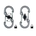 Nite Ize KeyRack Steel S-Biner - Plastic Key Carabiner Organizer with 6 S-Biners - Keychain Accessories to Hold Keys Securely and Separately