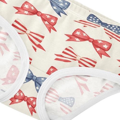 ZZKKO National Flag Bow Girls Underwear Toddler Panties for Girls Comfort Brief Size 2-8T3