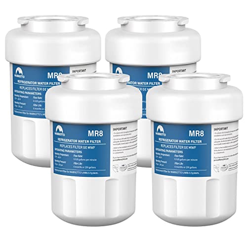 MARRIOTTO Water Filters for GE Refrigerators, Smart Water Filters for Refrigerators NSF 42 Certified Cartridges Compatible with MWF, MWFA, MWFP, GWF, GWFA, 46-9991, HDX FMG-1, WFC1201, 4 Pack MARRIOTTO Water Filters for GE Refrigerators, Smart Water Filters for Refrigerators NSF 42 Certified Cartridges Compatible with MWF, MWFA, MWFP, GWF, GWFA, 46-9991, HDX FMG-1, WFC1201, 4 Pack