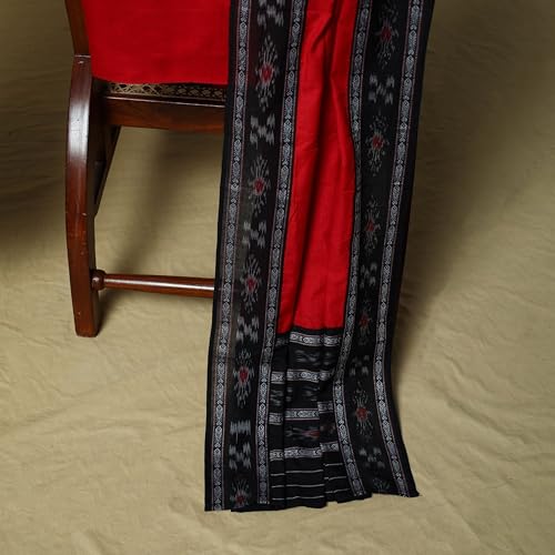 Image of Women Cotton Embroidered Unstitched Suit Set with Traditional Ikat Design