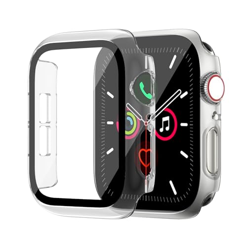Image of 2 Pack Case for Apple Watch Screen Protector SE 3(2025) SE 2 /SE /Series 4 5 6 44mm with Tempered Glass | Slim Guard Bumper | Full Coverage Hard PC Protective Cover | Compatible iWatch 44mm