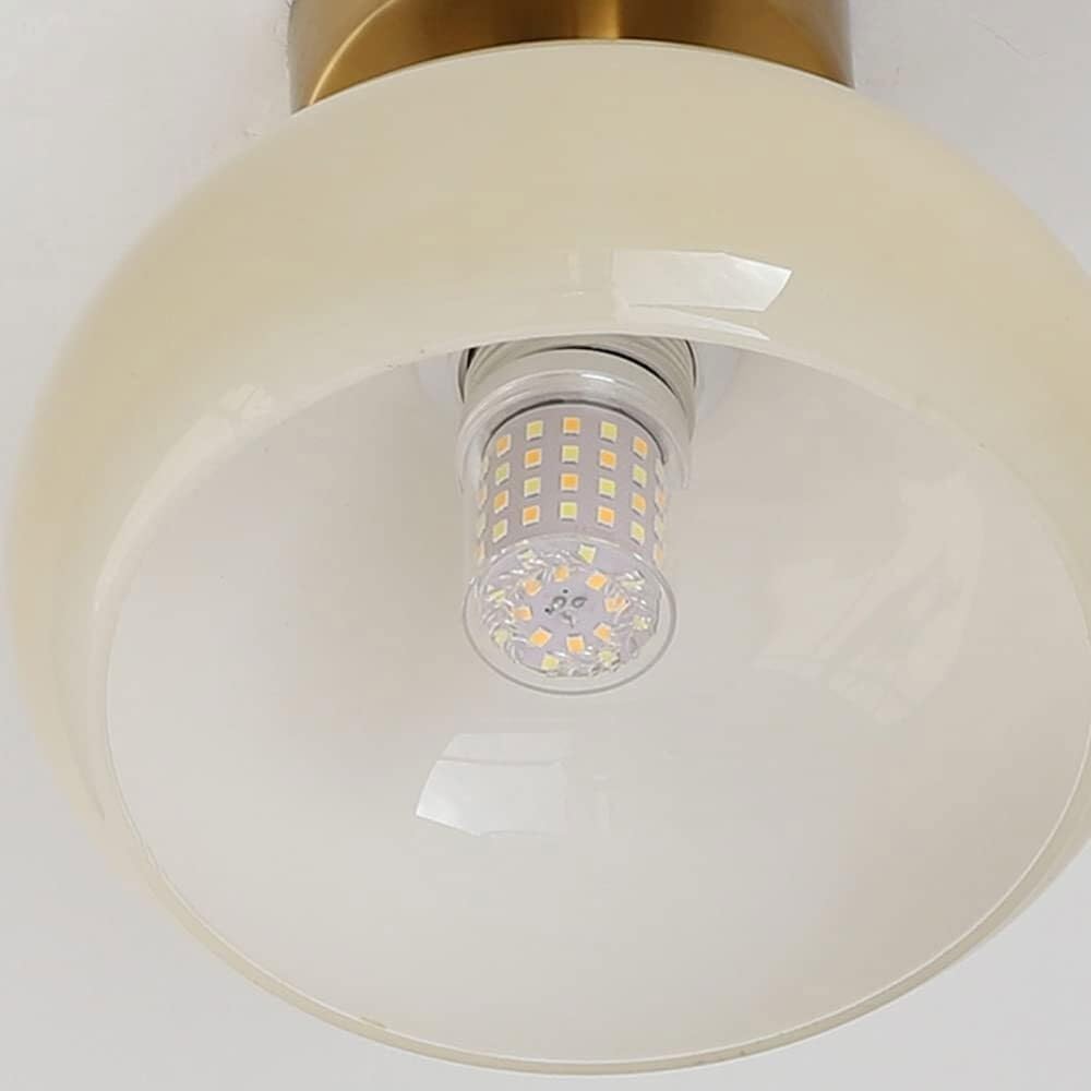 Moderne Mini-Deckenleuchte mit 1 Licht, für den Innenbereich, Glasschirm für Badezimmer, Balkon und Eingangsbereich (Bronze)
