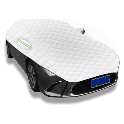 Funda Coche para KIA EV6, Impermeable Transpirable Algodón Suave para Exteriores Parabrisas Protector contra Granizo con Cuerda Cortavientos Lona Coche