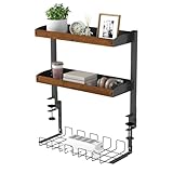 bimiti Organisateur de Bureau à Pince 2 Niveaux 17 Pouces avec Rangement Réglable pour Accessoires de Table Étagère de Bureau à Pince Installer en Haut ou en Bas pour la Limitation de Table