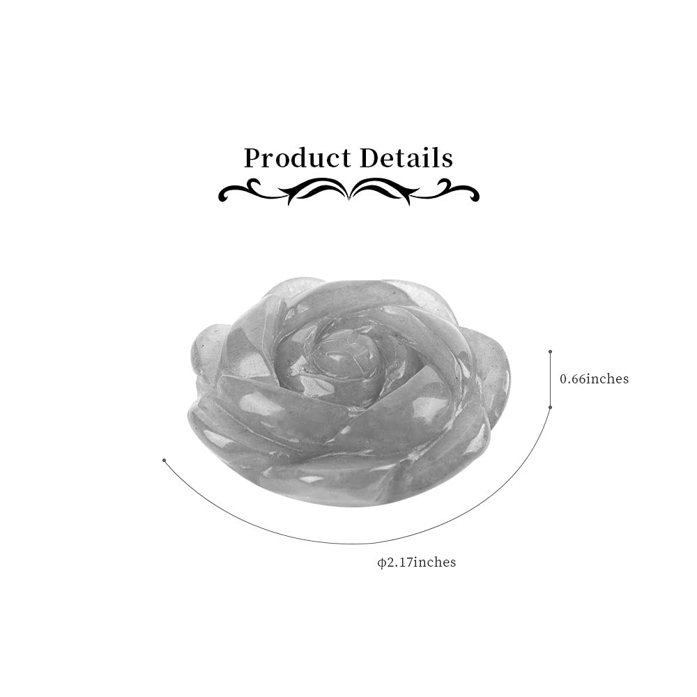 natural stone pendant Collar con colgante de flor rosa for mujer, piedra de cuarzo de cristal rosa tallada a mano de 2,17 pulgadas