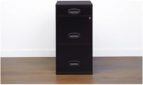 Miniatura 2 de Home Square - Archivador vertical de metal con 3 cajones, color negro (juego de 2)