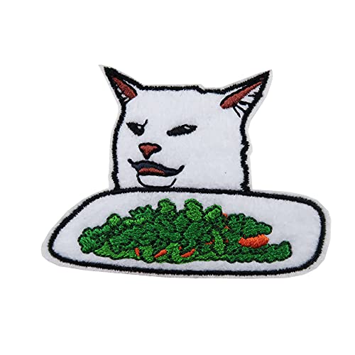 ReelFun Smudge Table Cat Meme Salad Iron-On Patch