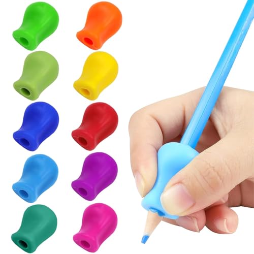QOMJUFA 10 Pezzi Impugnatura Matita bambini,impugnatura penna, pencil grips,Aiuto Scrittura Strumento Correzione Della Postura per Bambini Adulti