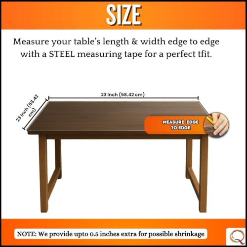 Image of Qlarity Covers 1.5mm Super Shield Dining Table Cover, 23 X 23 Inch Clear | Premium dining table transparent sheet made from durable PVC provides waterproof, anti-slip protection for everyday dining