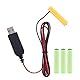Maxtonser LR03 AAA Battery Eliminator USB Power Supply Cable Replace 1 to 4pcs AAA Battery for Electric Toy Flashlight Clock LED,Data Cable