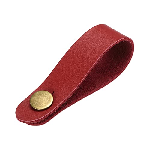 MECCANIXITY Guitar Headstock Straps, Guitar Leather Neck Adapter Straps Tie Red for Guitar