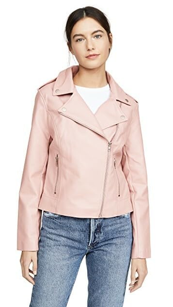 Image of Leather Jacket For Women Biker Black