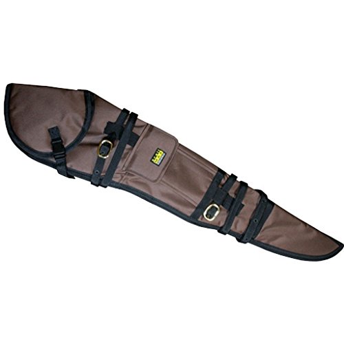 TrailMax Rifle Scabbard, Soft-Sided Gun Case, Quick Access, Accommodates 26 inch Barrel & 56mm Scope with 1 inch Turrets, Secure on a Horse or ATV, PVC-Coated 600-denier Poly Shell, Brown