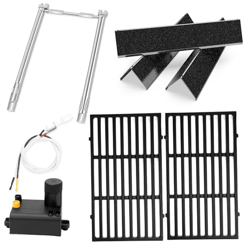 Grill Parts for Weber Spirit I & GS4 II 200 Series with Front Control (2013+) Includes 7635 Flavorizer Bars 69785 Burner Tubes 7637 Cast Iron Grates 7642 Igniter Fits Weber E210 E220 S210 S220