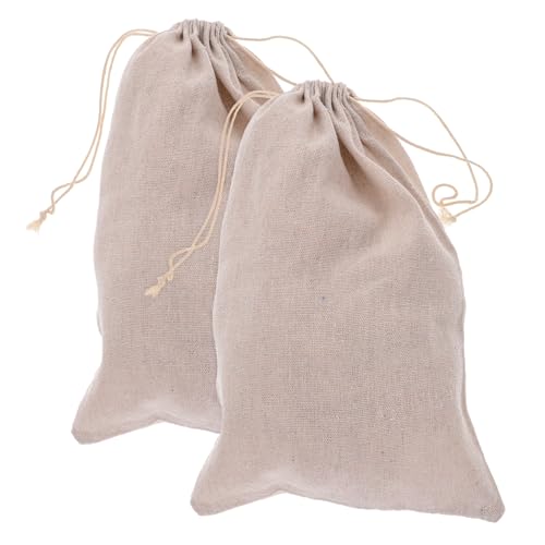 COLLBATH 2 Paquets de Sacs à Glace Pilée Réutilisables en Coton Beige, Compatibles avec Glace, Lot de 2 pour Stockage et Utilisation en Bar Cuisine