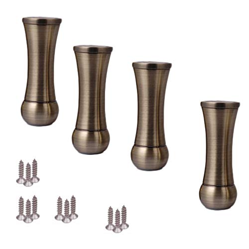FCXURKOD Stylish Metal Table Legs for Furniture - 4 Pcs Gray Aluminum Sofa Cabinet TV Stand Coffee Table Legs 12cm/4.7inABS Base Sturdy & Modern Design