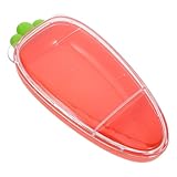 Sewroro Caja de Plástico ABS Transparente con Tapa Bandeja Dividida de Dos Compartimentos para Verduras y Frutas Color Naranja Reutilizable para Picnics Oficina y Almacenamiento de