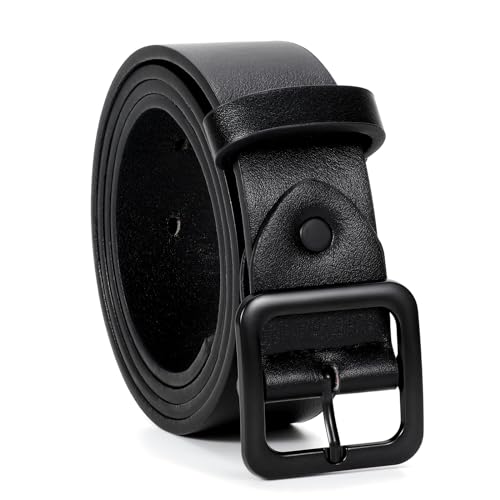 XZQTIVE Women’s Leather Belts for Jeans Pants Dresses Fashion Ladies Black Belt with Square Buckle3