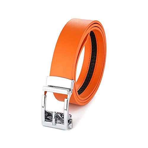 Gelante Genuine Leather Ratchet Dress Belt With Automatic Sliding Buckle - Minimalistic Style-Trim to Fit2