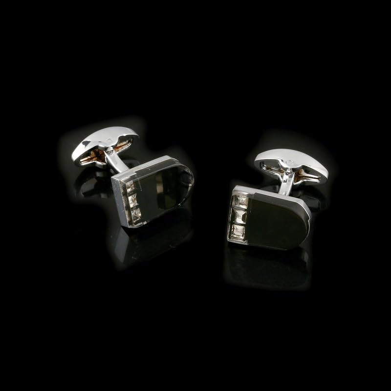 Styling Embedded Diamond Cufflinks Black Business Men's Cuff Button Sleeve Nails