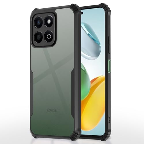 Image of Outlouders Back Cover for Honor X7C | Ultra Hybrid Transparent | Full Camera Protection | Raised Edge | Crystal Clear Bumper Case (Black)
