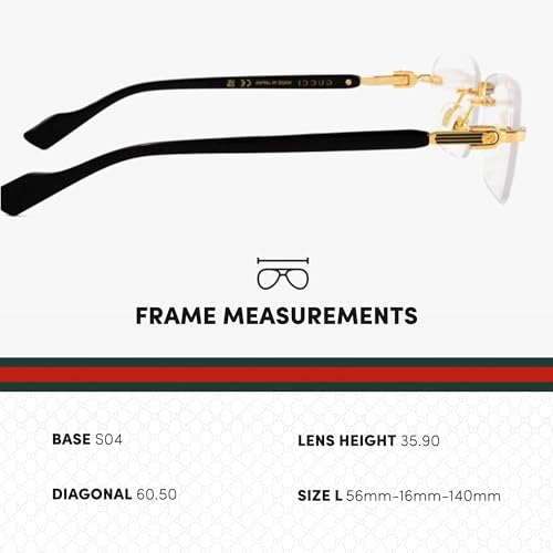 Image of Gucci GG1221O Designer Fashion Eyeglasses Stylish Vintage Rimless Frame Eyewear with Luxury eSHADES Kit - Embrace Sophistication and Elegance
