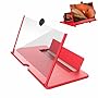 Mobile Phone Magnifier Screen,3D Ultra HD Mobile Phone Magnification Projection Screen For Movies,Videos,Foldable phone Stand Supports All Smartphones,Desktop Amplifier For Seniors Reading (Red)