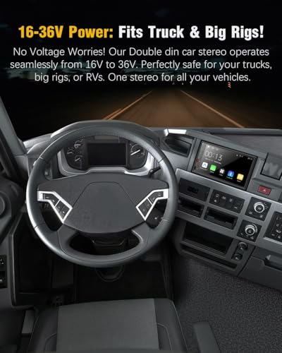 Radio para camión doble din con Carplay inalámbrico 7 pulg miniatura 3