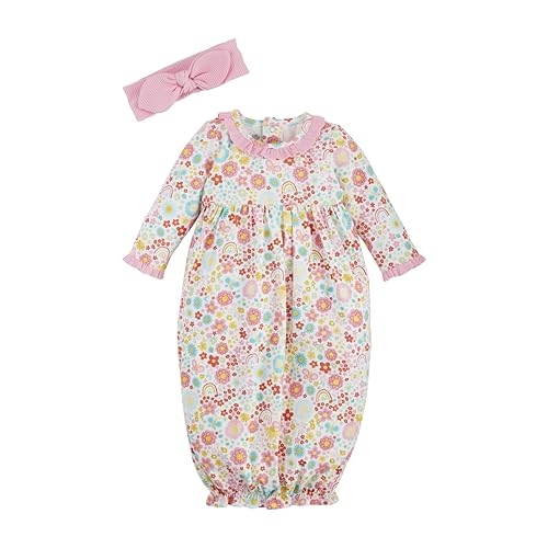 Mud Pie Children's Rainbow Floral Take Me Home; 0-3M