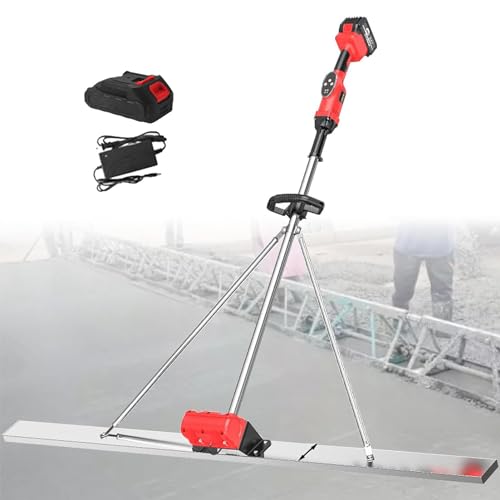 Outil Vibrant pour Béton Vibrateur pour Chape de Vibrateur à béton, règle vibrante de nivellement de en béton, règle vibrante électrique Rechargeable, Moteur Chape en Ciment, Deux Batterie