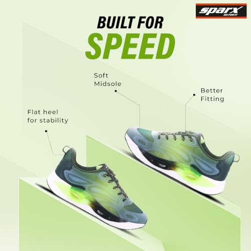 Image of SPARX Sports Running Shoes for Men - Lightweight Breathable Lace-Up Athletic Shoes with Cushioned Comfort, Shock Absorption, Durable Grip, Flexible Sole & Everyday Walking Performance