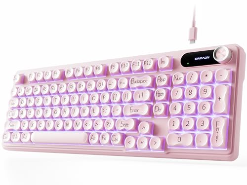 EWEADN V102 Wired Keyboard, 98 Keys Creamy Gaming Keyboard...
