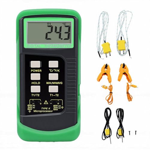 Thermomètre thermocouple K double canal testeur de température grand écran -58 à 2498°F