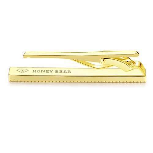 HONEY BEAR 1.97"/2.12" Mens Tie Clips Bar Normal Size for Business Wedding Gift 5.4cm3