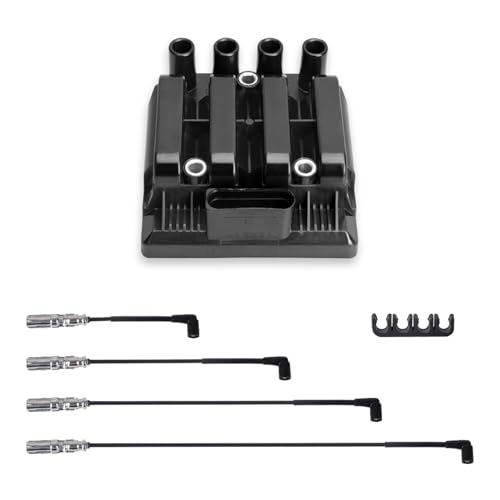 ENA Set of 1 Ignition Coil with Wire Set Compatible with Volkswagen Beetle Glof City Jetta Replacement for UF484