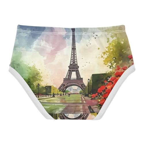 Dreamy Watercolor Eiffel Tower Toddler Underwear Custom 2t Cotton Little Girl Panties Pattern Briefs Undies Kids2
