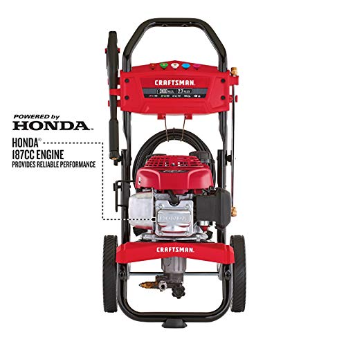 CRAFTSMAN 3100 MAX PSI at 2.4 GPM Gas Pressure Washer with Second Story Kit, 25-Foot Hose, and 5 Quick-Connect Nozzles, Powered by HONDA