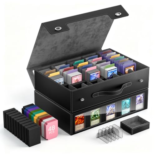 Image of MoKo Trading Card Storage Box for MTG, 3900+Capacity, Black Gray