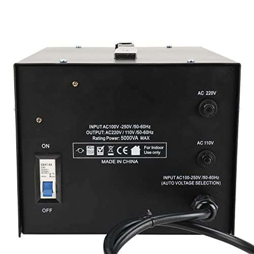 ST-5000 Voltage Transformer Converter with Meter - Step Up/Down - 110V/220V Voltage Regulator Transformer
