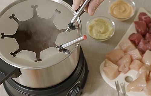 Bild 4 - SEVERIN Fondue, spülmaschinengeeignetes Fondueset mit 8 farblich markierten Gabeln, elektrisch, aus Edelstahl, für Käsefondue, Schokofondue oder Ölfondue, schwarz, FO 2470