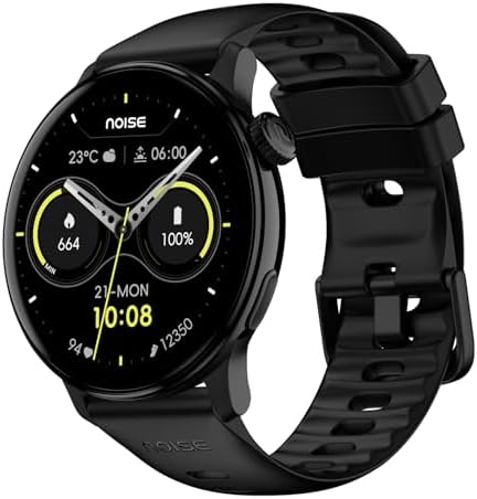 Noise Pro 6R 1.46" AMOLED Smart Watch, 1000 NITS, Powered by AI Pro, Built-in GPS, Strava Integration, Stainless Steel Dial, Video Watch Faces, 3ATM, Emergency SOS, TWS Connectivity-Jet Black