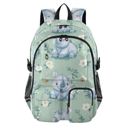 Mochilas de viaje verde rinoceronte para proteger portátiles