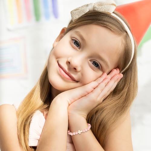 Image of Sereney Birthday Gifts for Girls Pink Handmade Beaded Bracelets for Teen