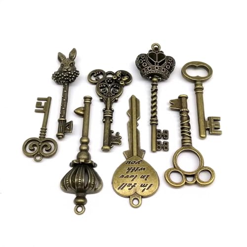 Breloques clé steampunk laiton antique x26 : pendentif vintage pour création bijoux - 5