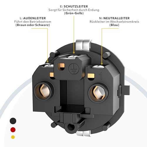 Schutzkontakt Steckdose Gummi Schuko Kupplung IP54 | Gummi Kunststoff Schwarz | Außenbereich Outdoor | automatische Federabdeckung Einhandbedienung | Gewerbe/Baustelle (1 Stück, IP 54 Kupplung)