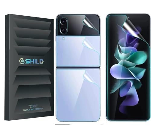 Image of EZ-GLAZ Silicone Screen Protector Set for Samsung Galaxy Z Flip 4 5G | Full Protection Kit (Inner Display + Back Panel + Hinge) | HD Clear Flexible Film | Bubble-Free Installation | Scratch Resistant (Pack of 4)