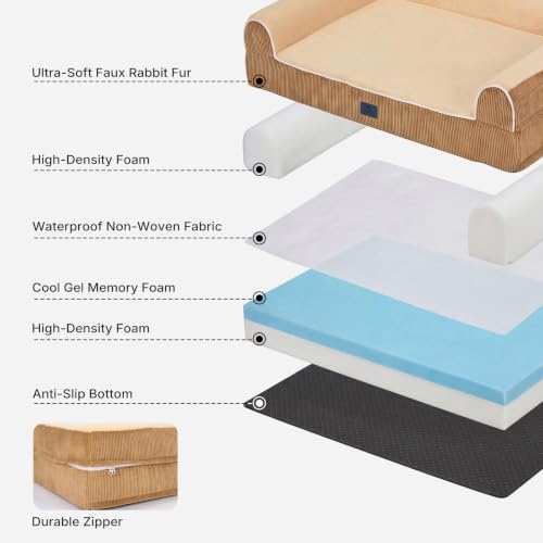 Veehoo Orthopedic Dog Bed for Medium Size Dogs, 5" Extra Thick Memory Foam — view 5